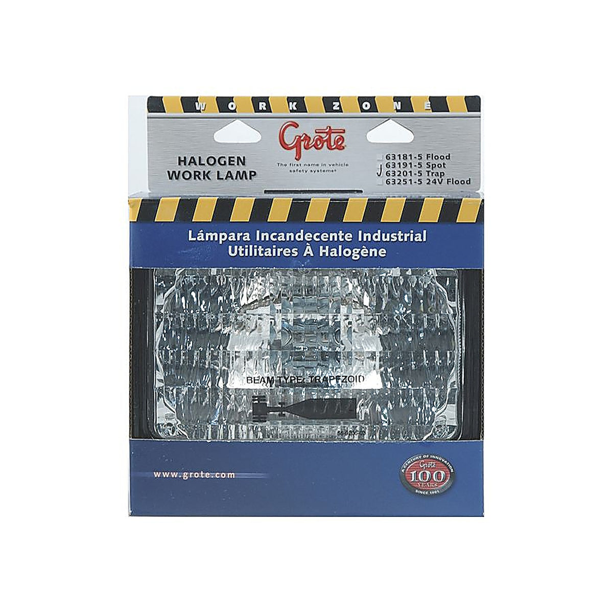Grote 63201-5 Large Rectangular Halogen Work Lamp
