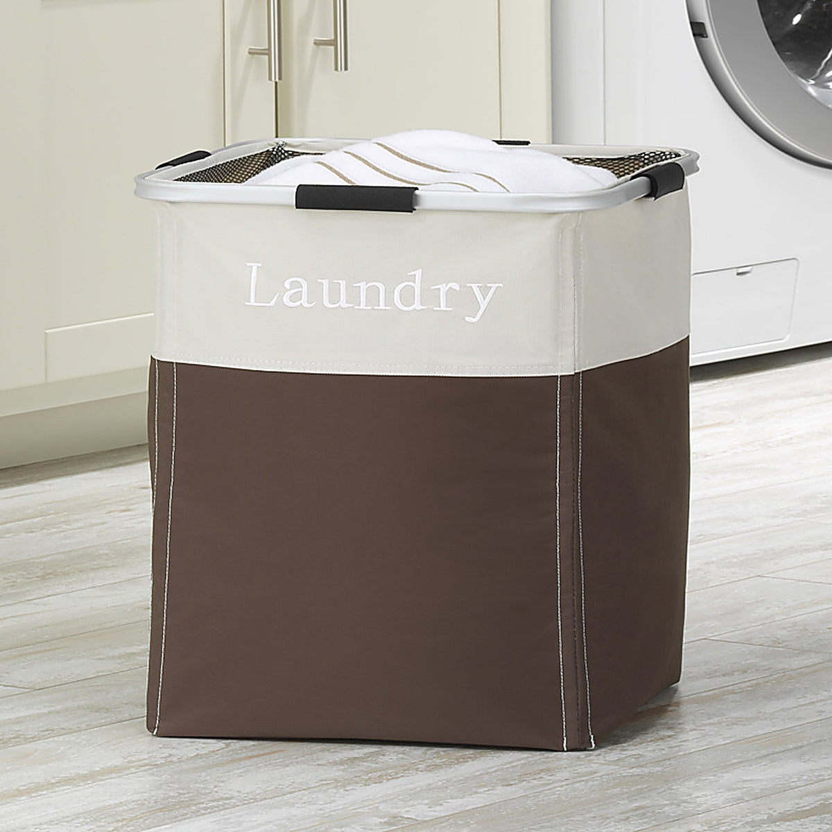 Whitmor - 6205-2465-JAVA - Brown Polyester Collapsible Hamper