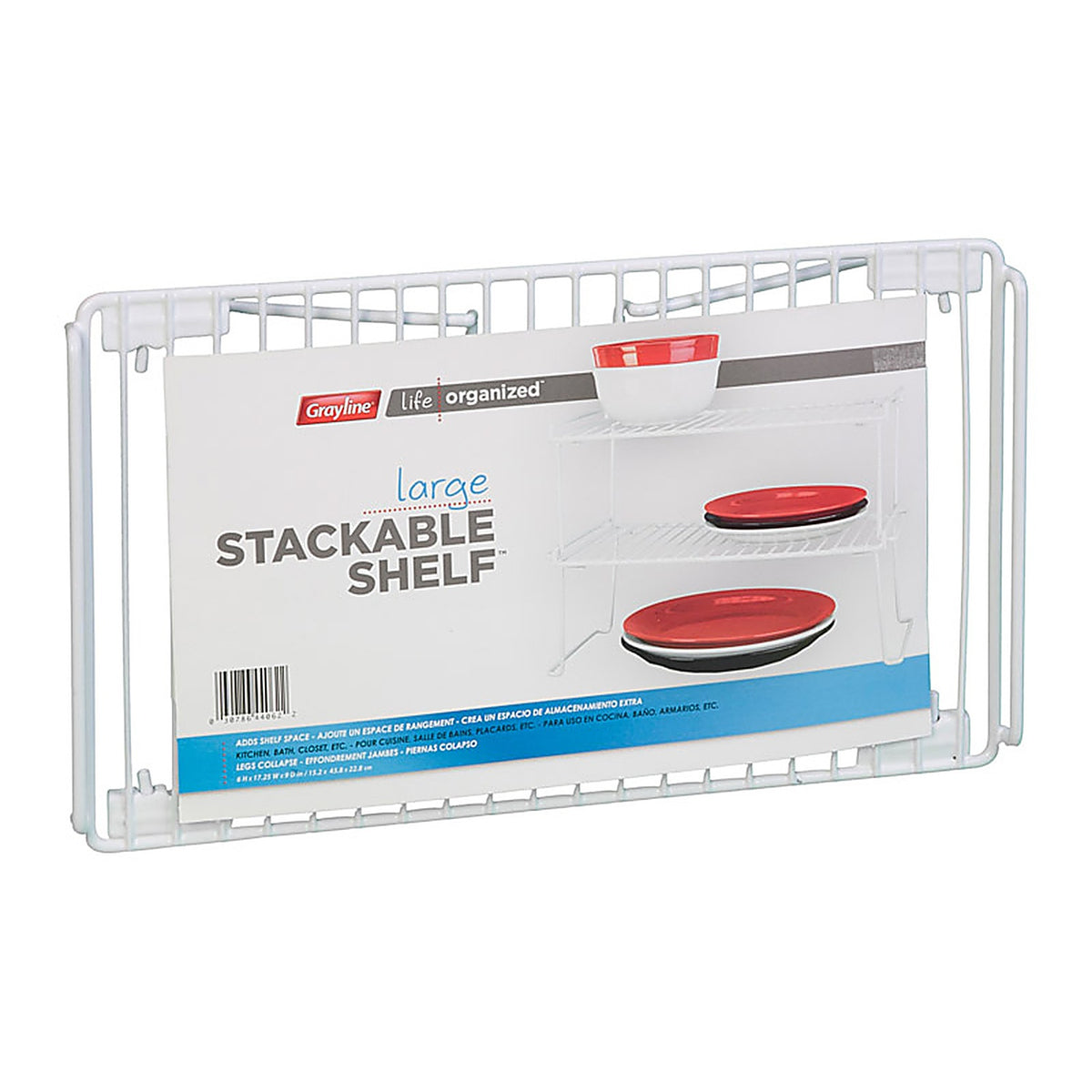 Grayline - 44062-12 - Life Organized 6 In. H X 9 In. W X 17 In. L Pe Coated White Stackable Shelf