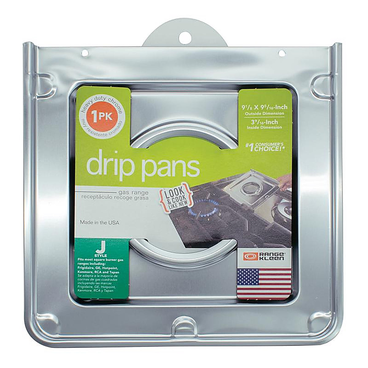 Range Kleen - SGP401 - Chrome Drip Pan 9.25 In. W X 10.25 In. L
