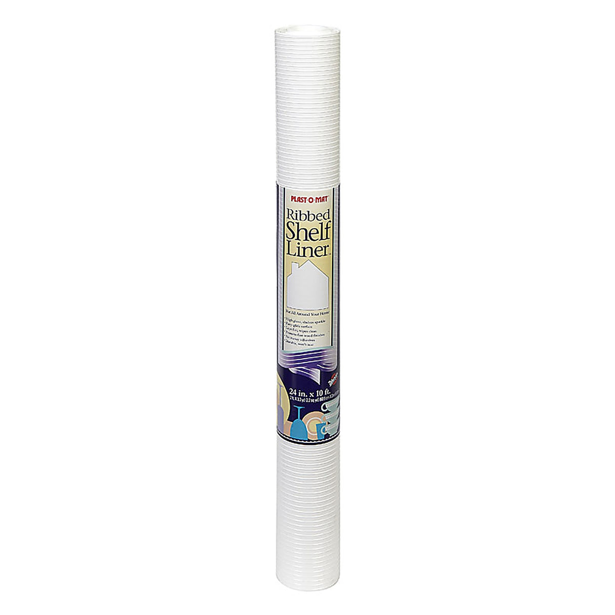 Warps PM210-W Plast-O-Mat 10 ft. L x 24in. W White Non Adhesive Ribbed Shelf Liner
