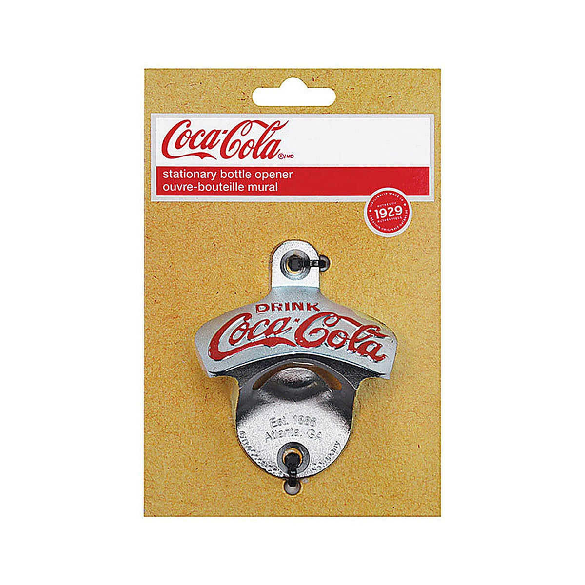 Tablecraft - CC341 - Coca-Cola Galvanized Silver Cast Metal Manual Wall Mount Bottle Opener