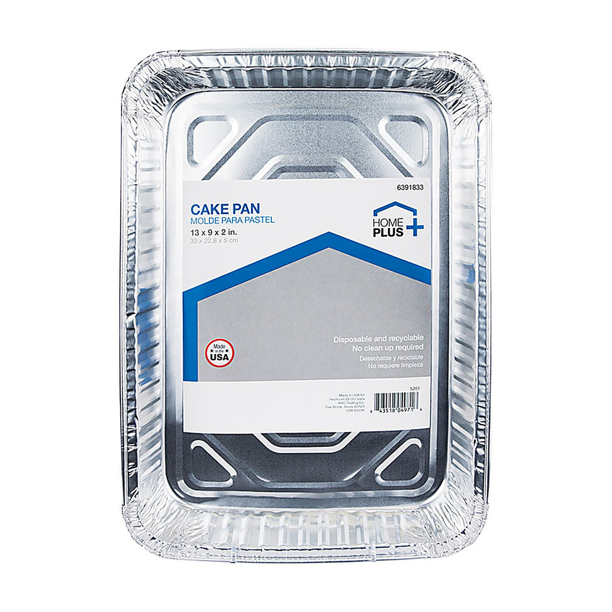 Home Plus D47010 Durable Foil 9 in. W x 13 in. L Cake Pan Silver 1/Pack