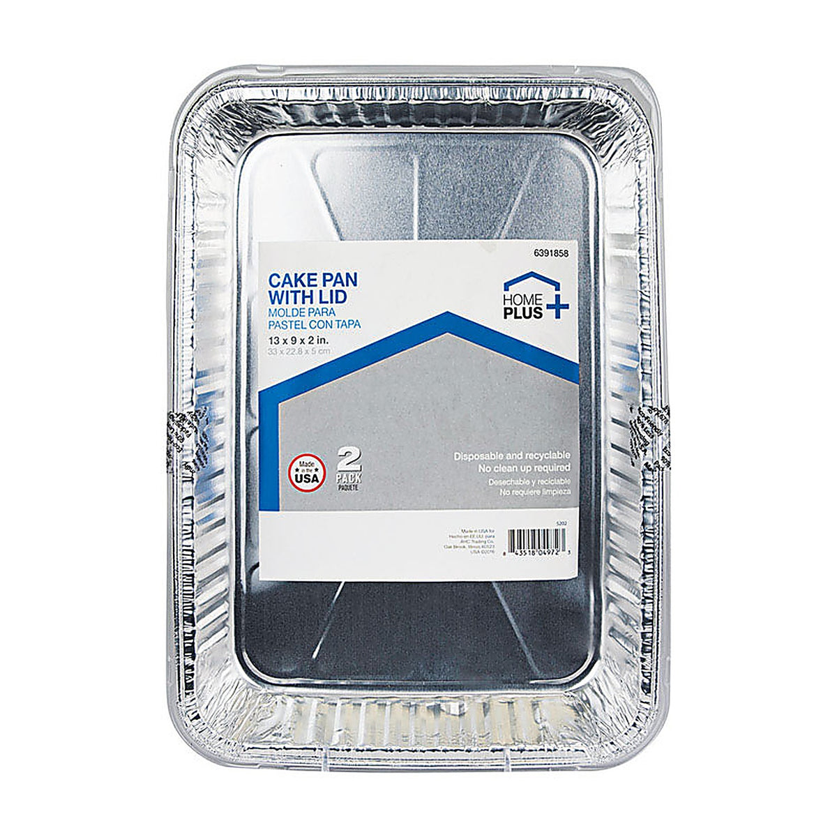 Home Plus D87020 Durable Foil 9 in. W X 13 in. L Cake Pan Silver 2 pk