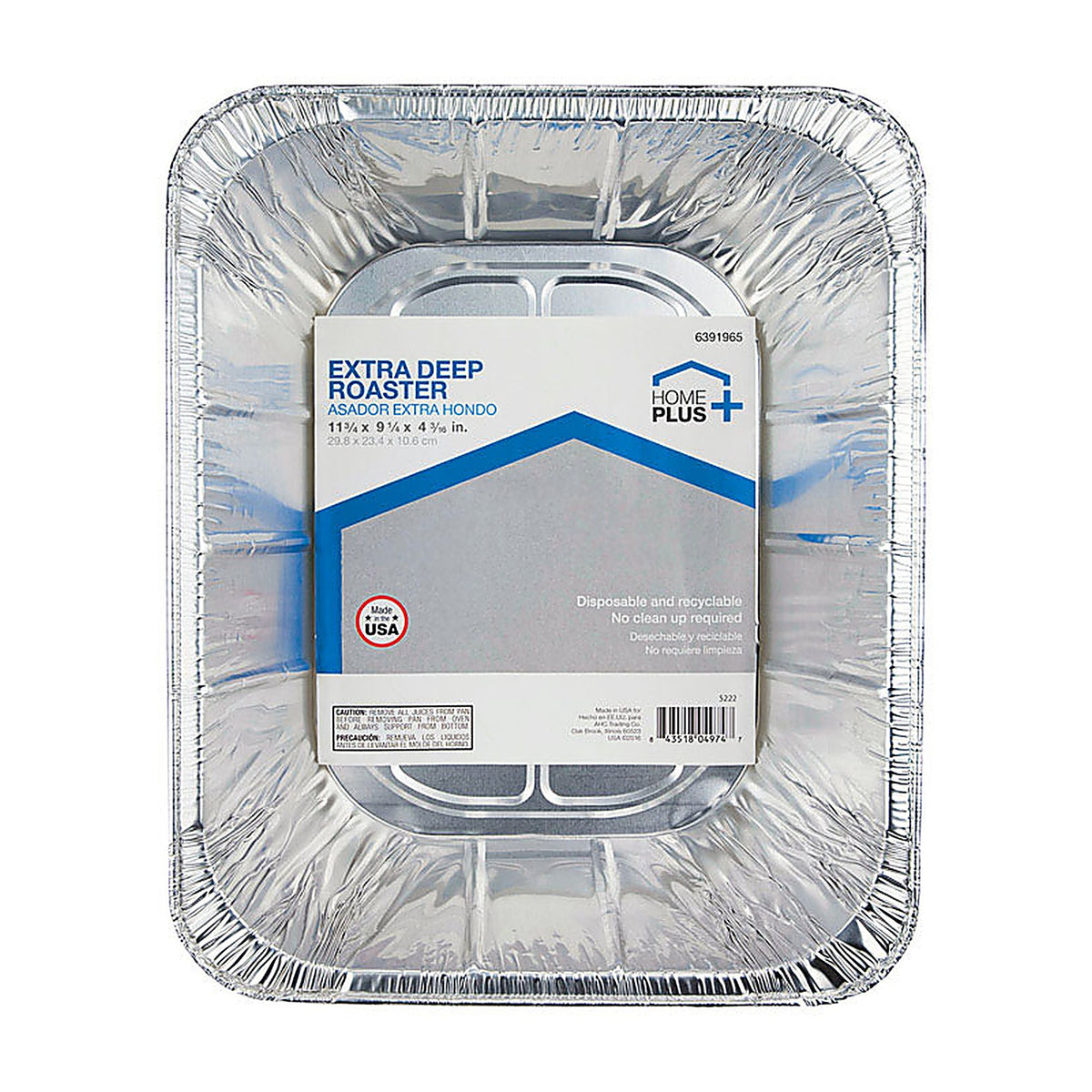 Home Plus D08110 9-1/4 in. W x 11-3/4 in. L Deep Roaster Silver 1/Pack