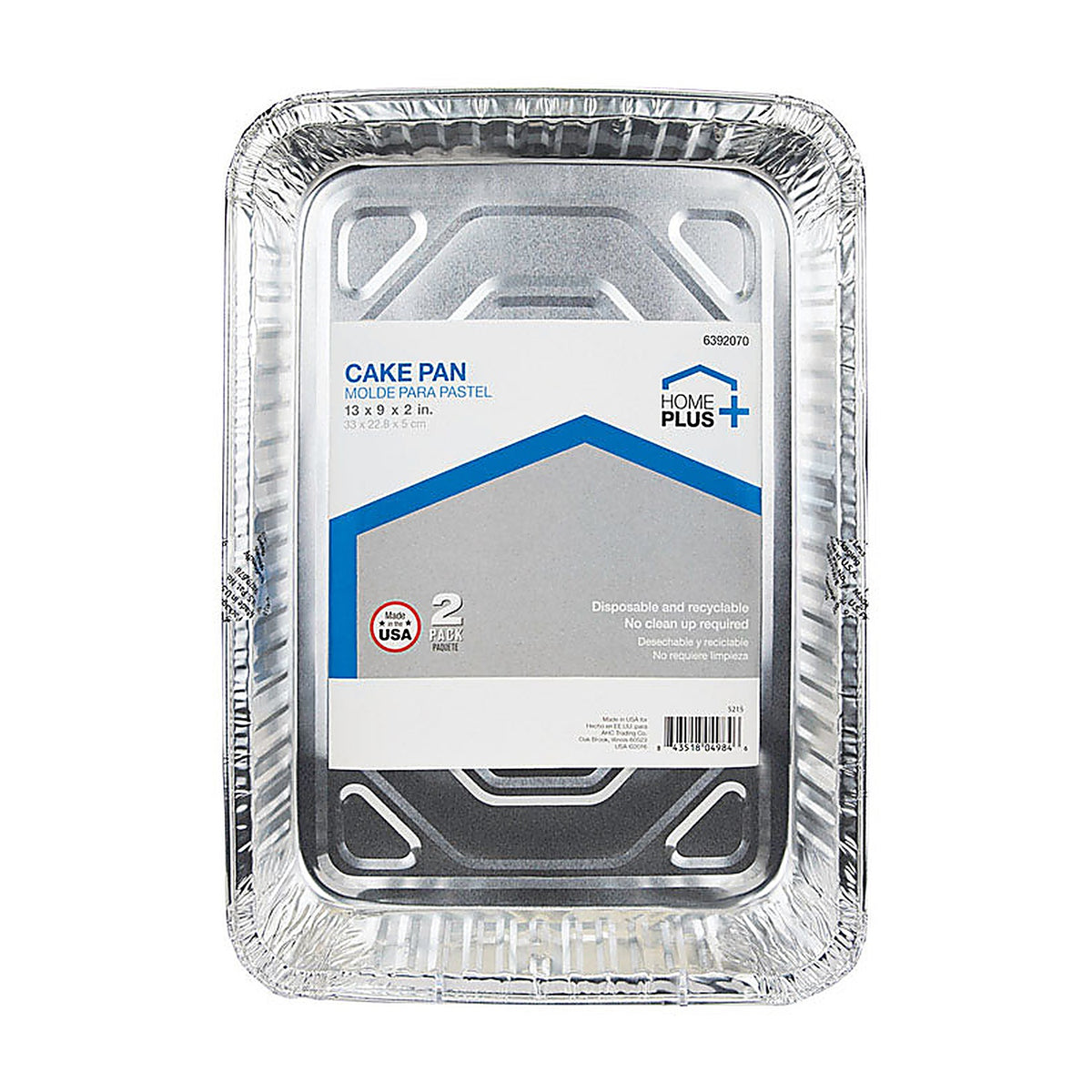 Home Plus D47020 Durable Foil 9 in. W x 13 in. L Cake Pan Silver 2/Pack