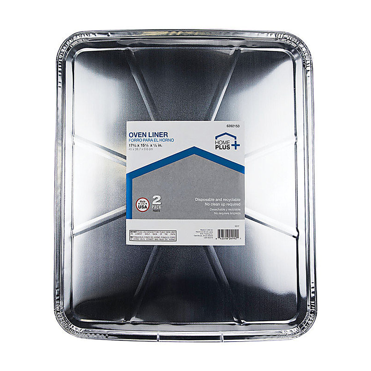 Home Plus D71020 Durable Foil 15-1/4 in. W x 17-3/4 in. L Oven Liner Silver 2/Pack