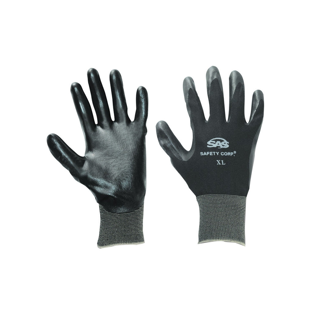 SAS Safety 640-1907 Pawz Nitrile Coated Palm Gloves Small