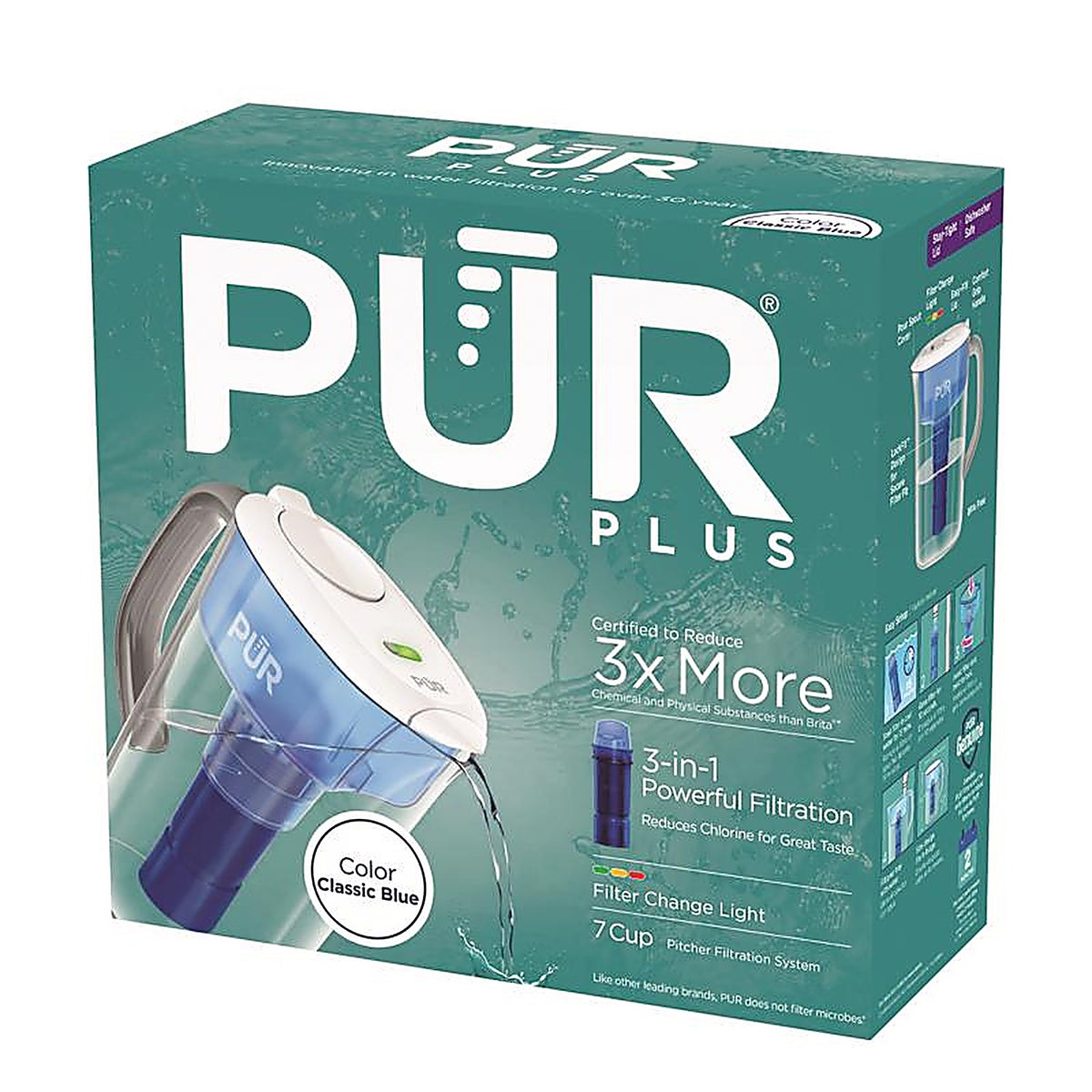 PUR PPT711W 7 cups Blue Water Filtration Pitcher