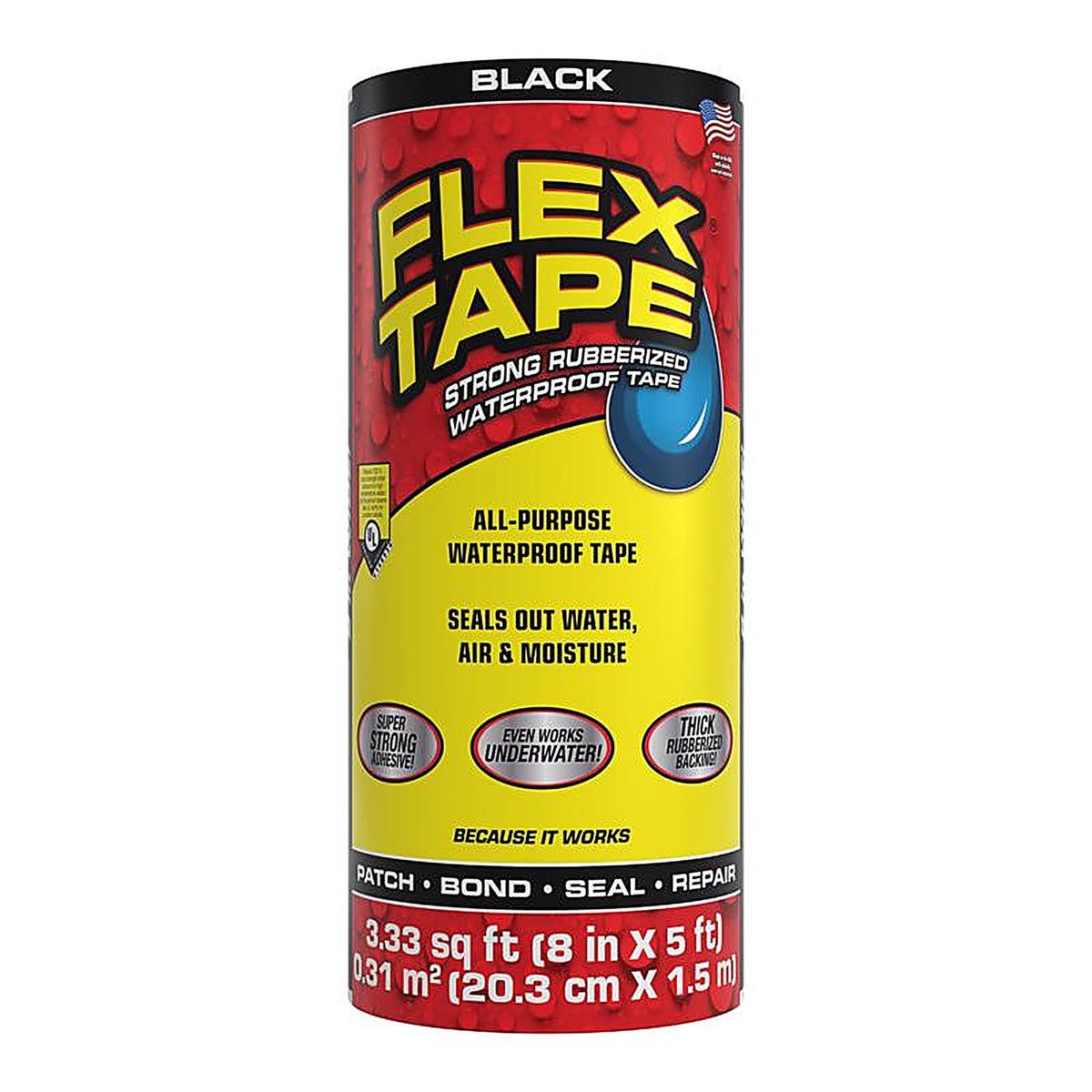 Flex Seal TFSBLKR0805 FLEX TAPE 8 in. W X 5 ft. L Black Waterproof Repair Tape