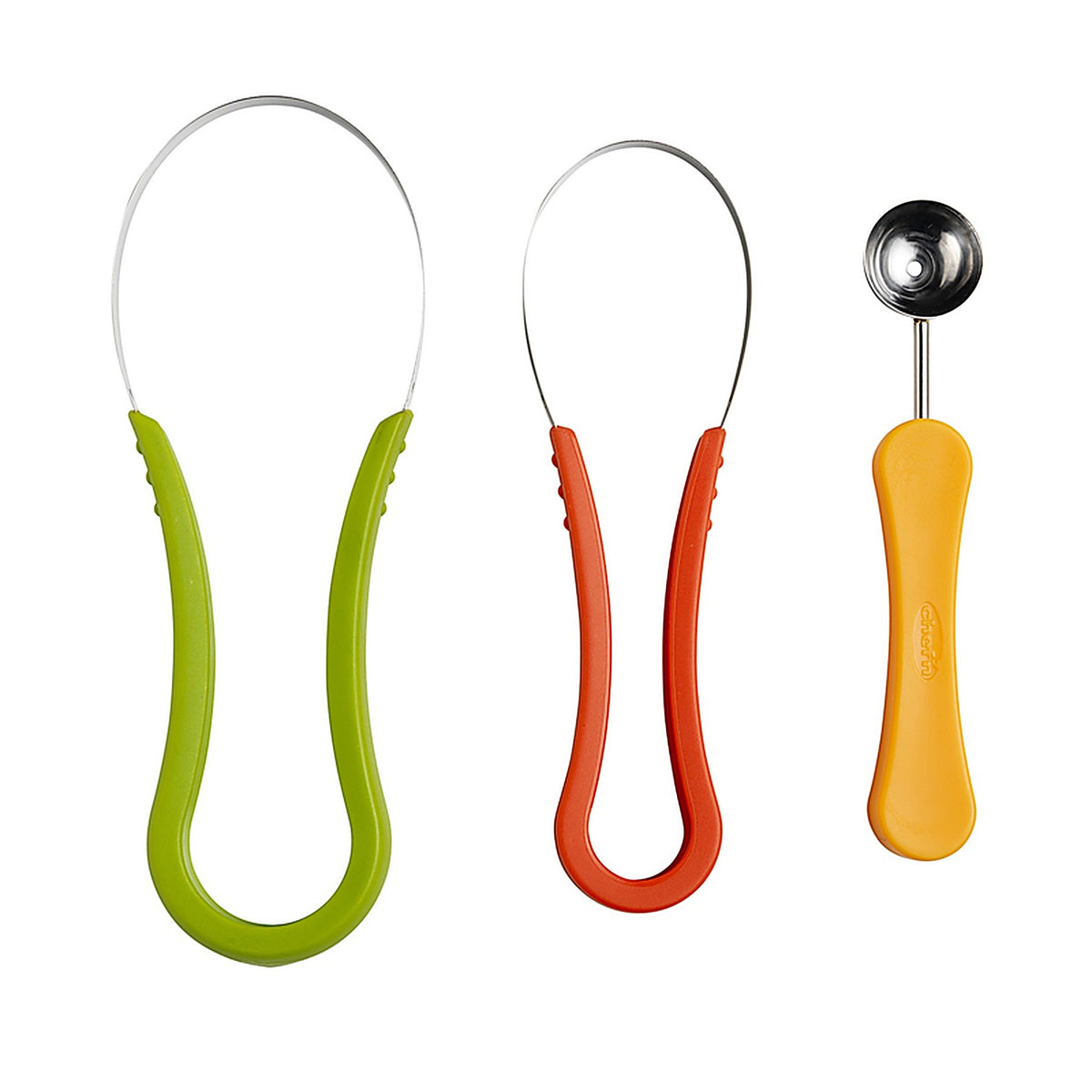 Chefn 102-582-214 ScoopTroop 4-9/16in. W x 10-3/4in. L Multi-Colored Plastic Melon Baller/Fruit