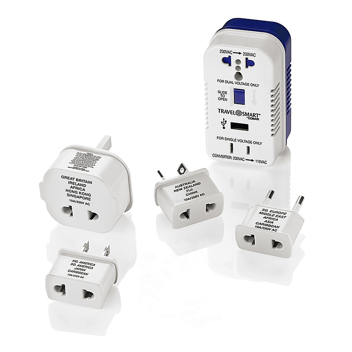 Travel Smart - TS703XR - Type A/B/C/E/F/G for Worldwide Two Outlet Converter Set