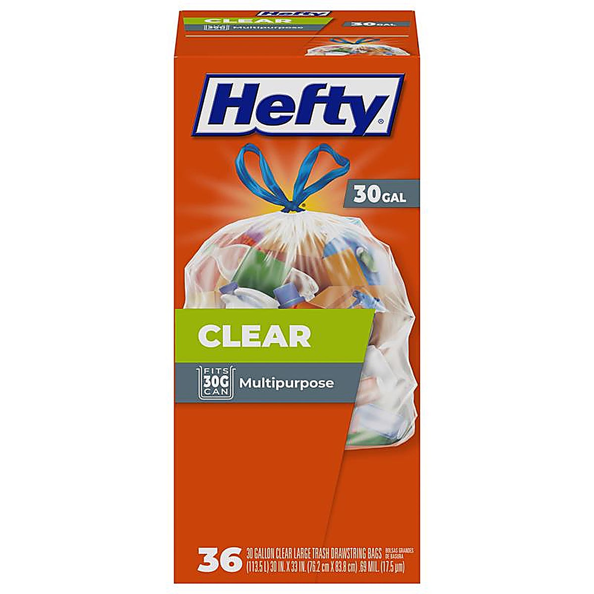 Hefty E85743 Arm & Hammer 30 gal. Trash Bags Drawstring 36/Pack