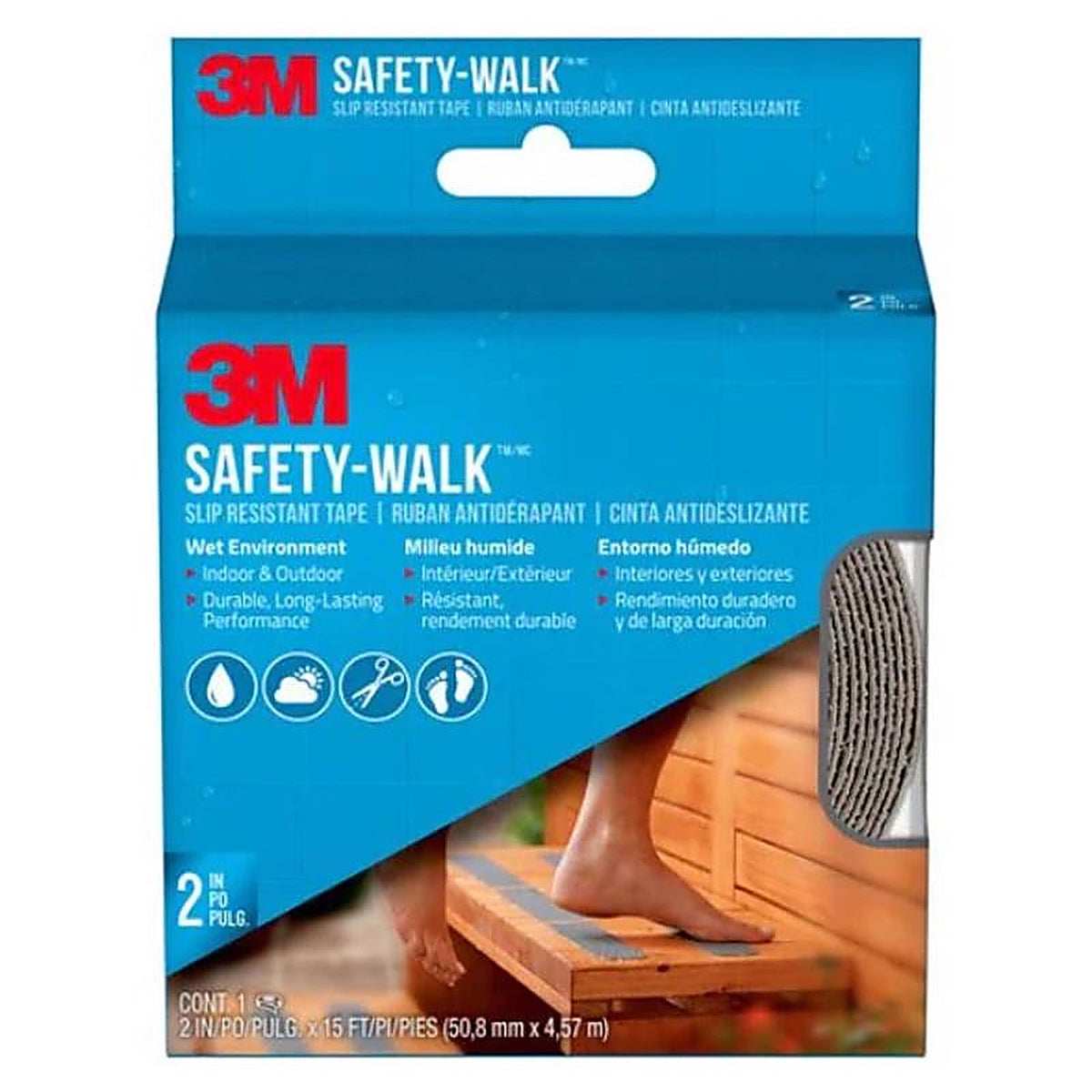 3M 07741 Safety-Walk Gray Anti-Slip Tape 4 in. W x 60 ft. L 1/Pack