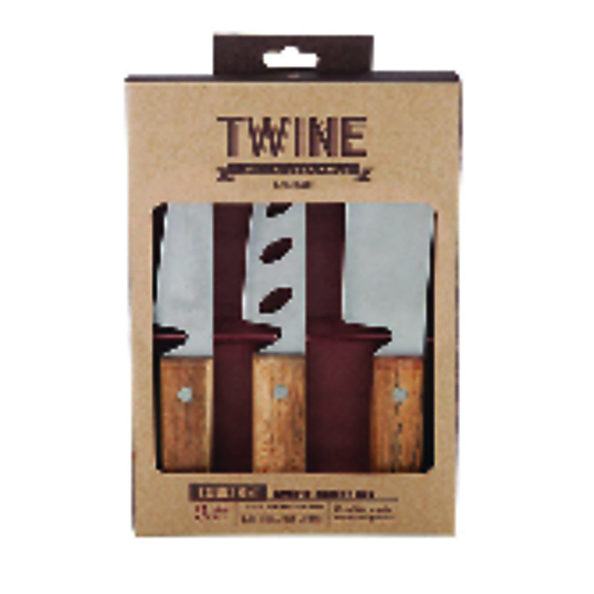 Twine 3411 Country Home 8.25 in. L Acacia Wood Rustic Cheese Cutting Set