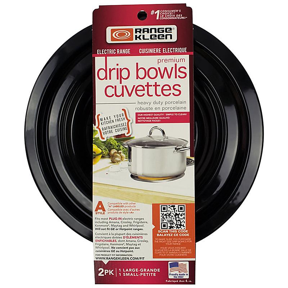 Range Kleen - 12782XCD5 - Chrome Drip Bowls 8 In. W X 9.625 In. L