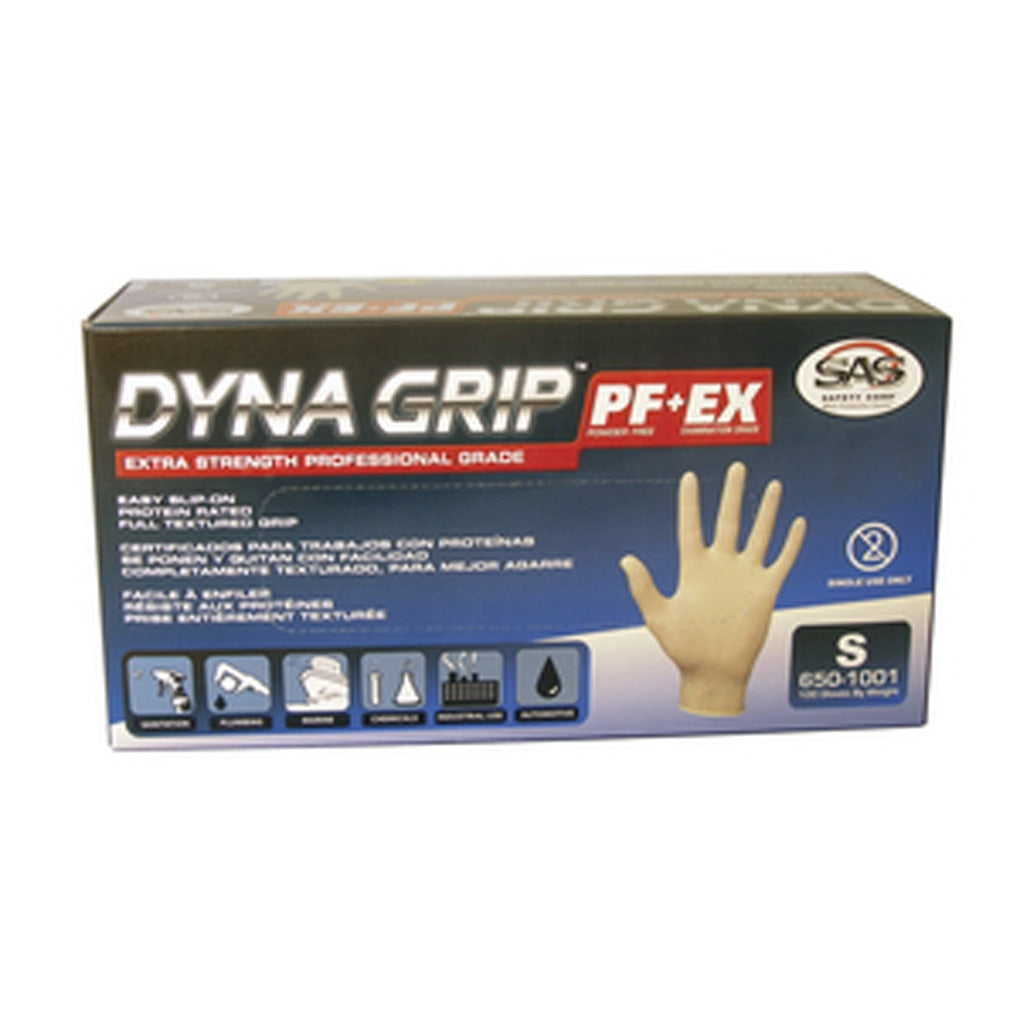 SAS Safety 650-1004 Dyna-Grip Powder Free Gloves Size Extra Large (X Large)