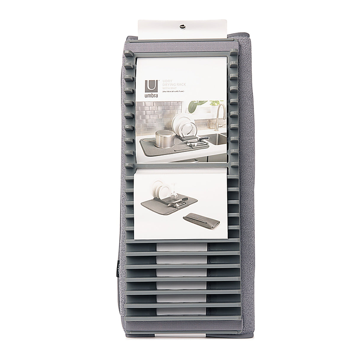 Umbra 330720-149 18 in. W x 24 in. L Charcoal Microfiber Drying Rack w/Mat