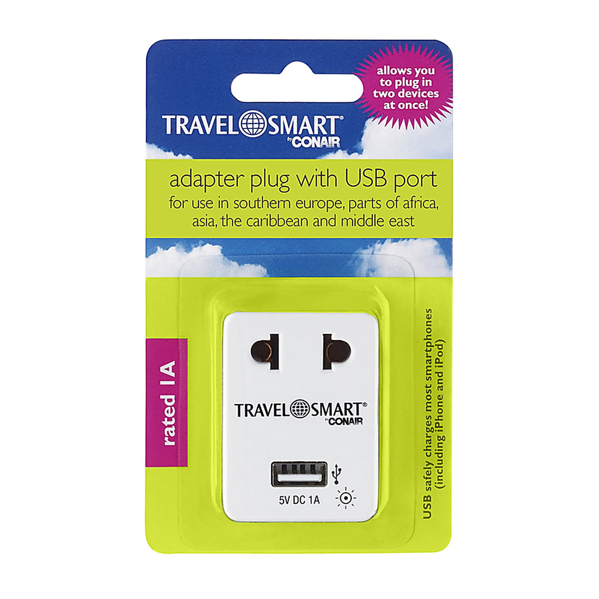 Travel Smart - NWG15XR - Type a for Worldwide Adapter Plug w/USB Port