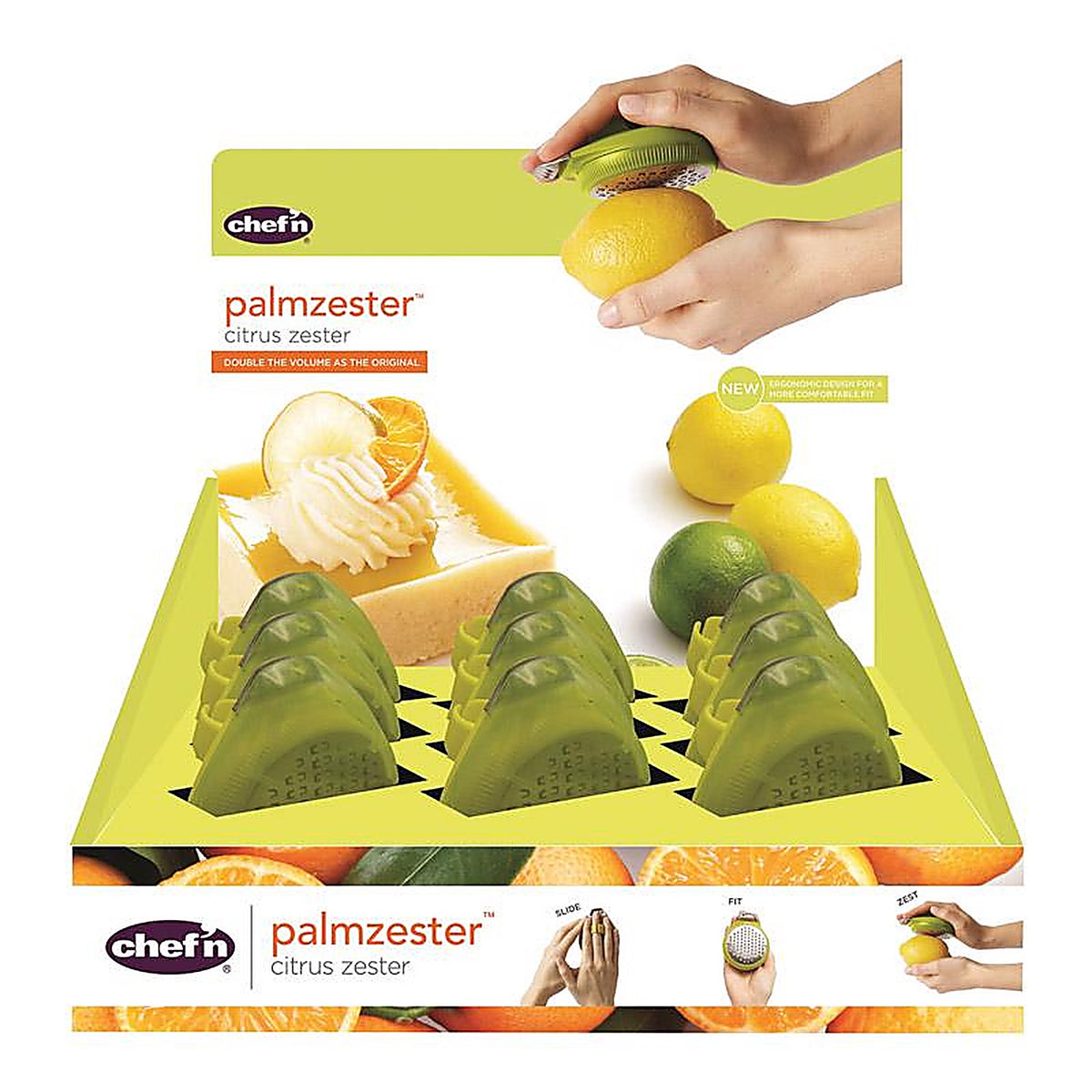Chefn 102-215-004 Palmzester Green Plastic Citrus Zester