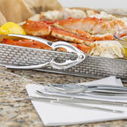 Tablecraft H76984 Silver Steel/Zinc Lobster Crack and Fork Set