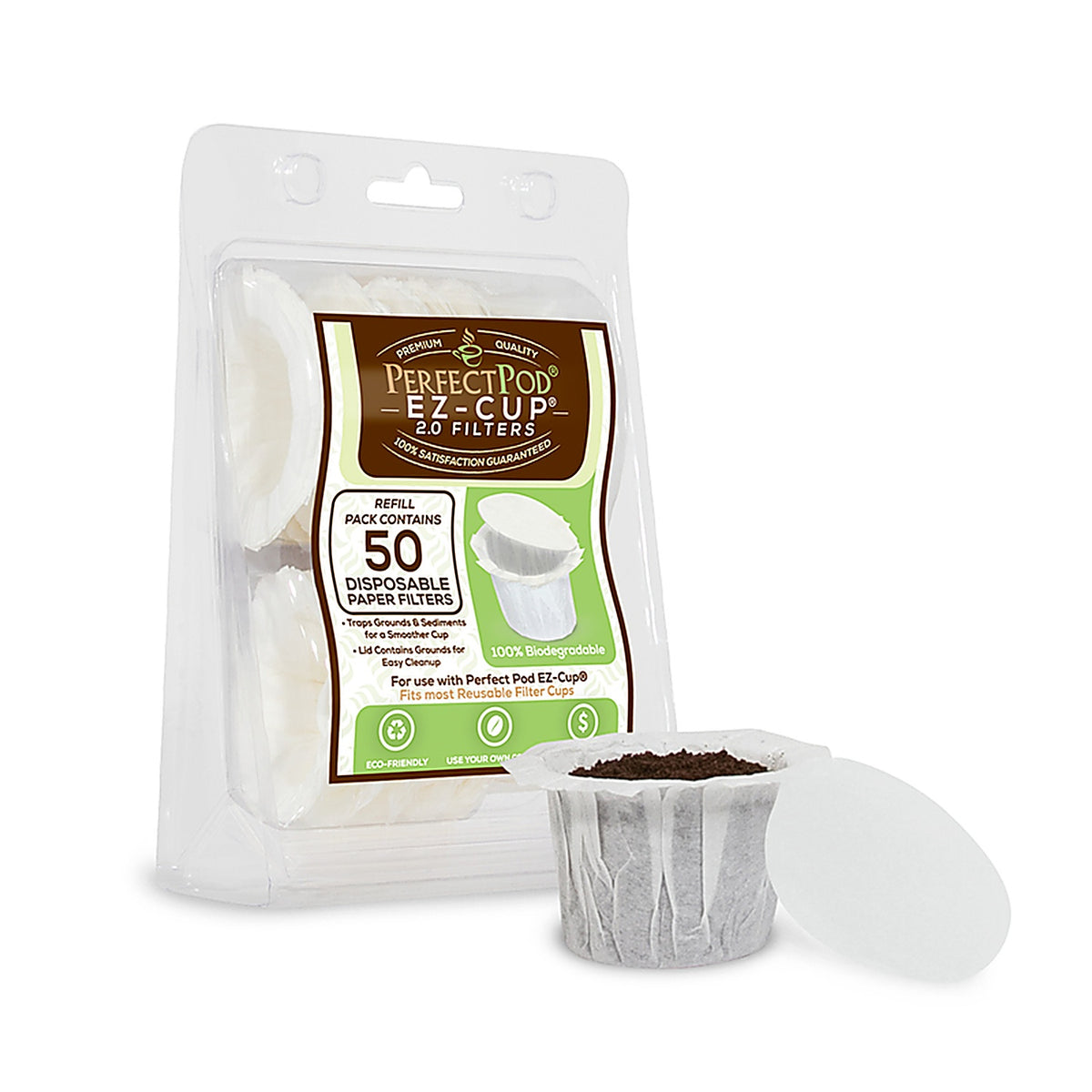 Perfect Pod - K85753 - Ez-Cup 2.0 White Plastic Disposable Cup Filters