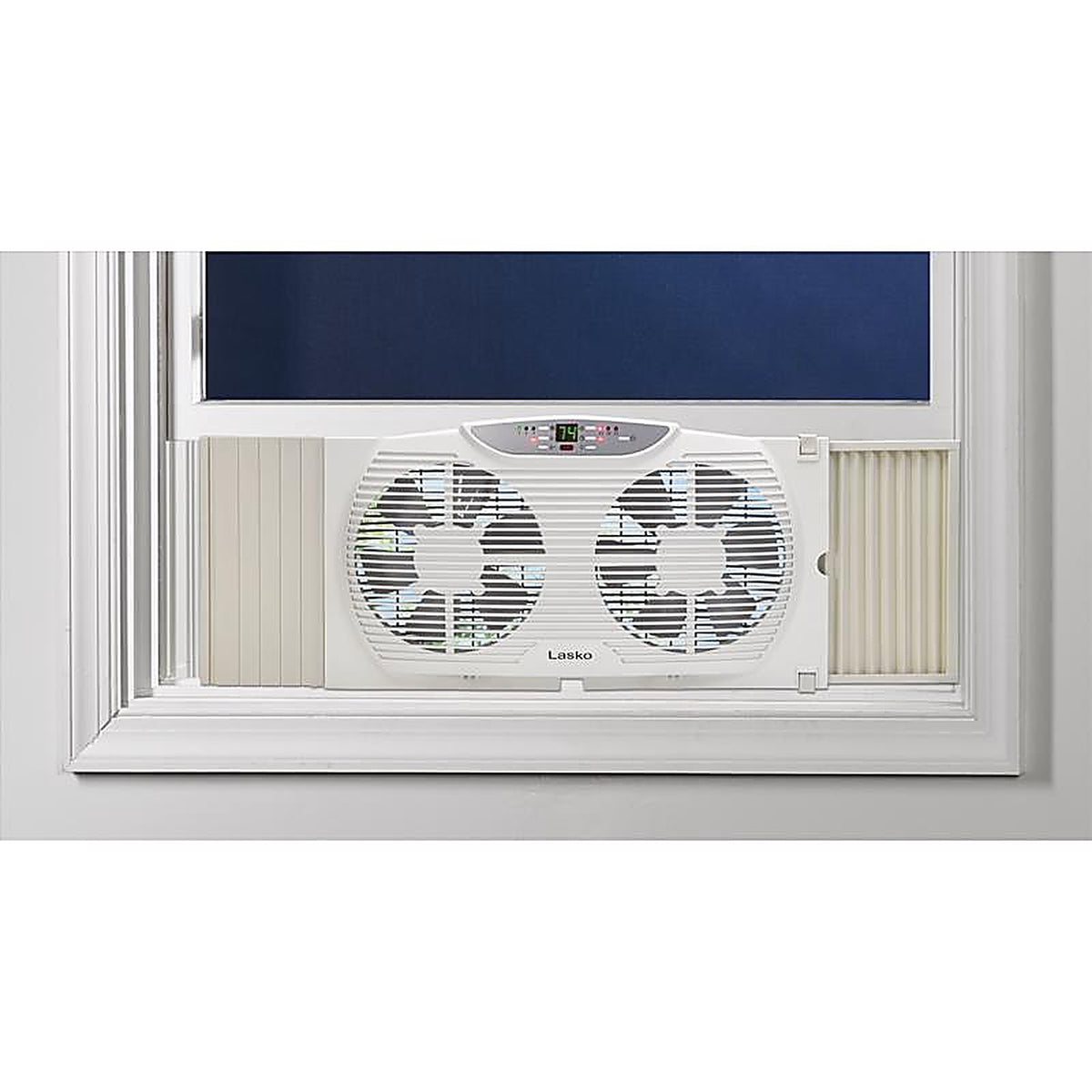 Lasko W09550 10.23 in. H x 9 in. Dia. 3 speed Electronically Reversible Twin Window Fan
