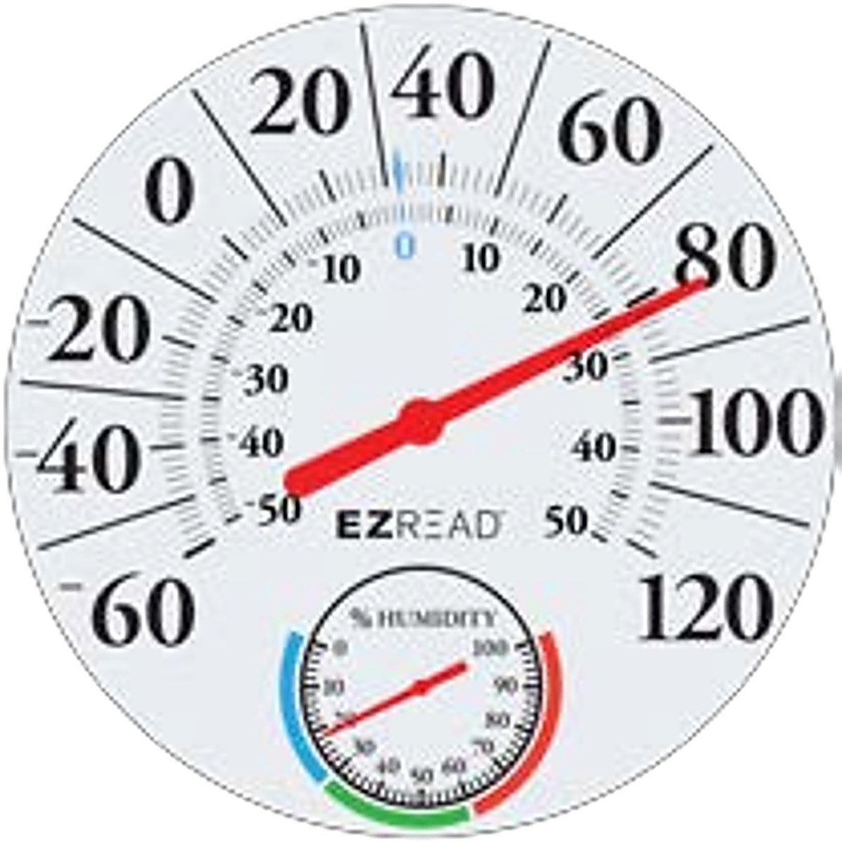 Headwind - 840-1212 - Ez Read Humidity Dial Thermometer Plastic White 12.5 In.