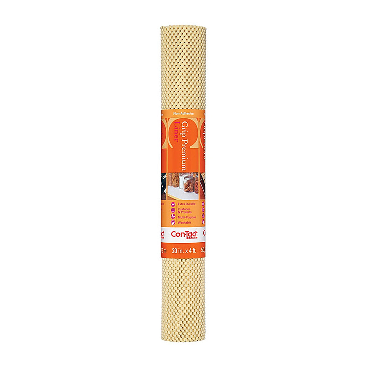 Con-Tact 04F-C6O54-06 Grip Premium 4 ft. L x 20 in. W Almond Non-Adhesive Shelf Liner