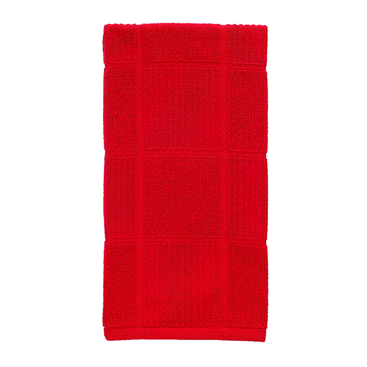 T-Fal 10948 Red Cotton Checked Parquet Kitchen Towel 1/Pack