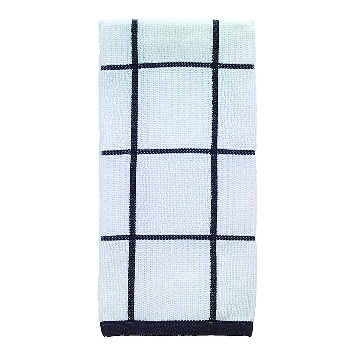 T-Fal 10153 Charcoal Cotton Checked Parquet Kitchen Towel 1/Pack