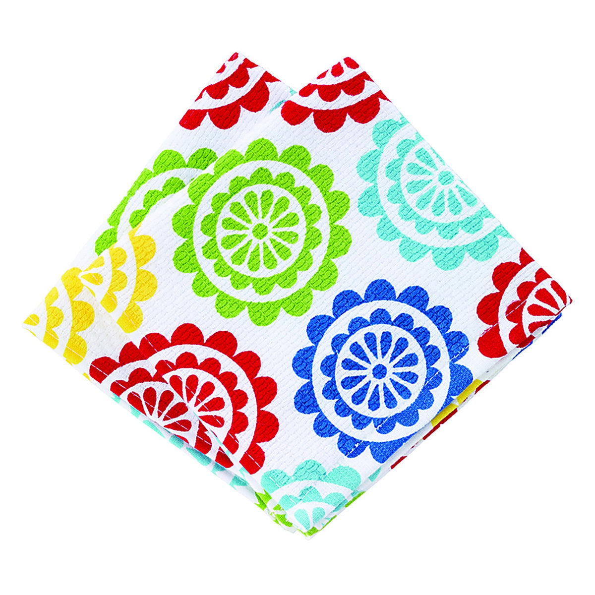 T-Fal 22448 Multicolored Cotton Medallion Dish Cloth 2/Pack