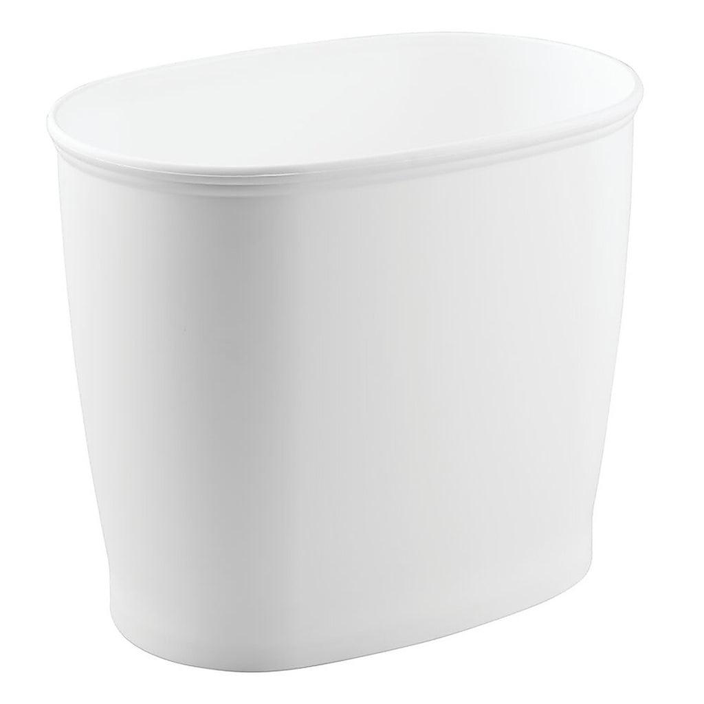 InterDesign 93441 Kent White Plastic Oval Wastebasket