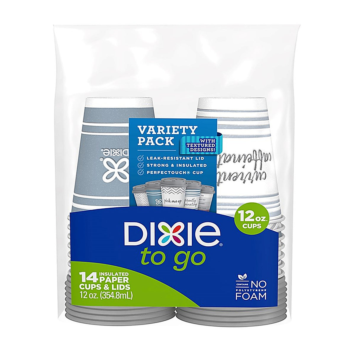 Dixie - 43211 - to Go Multicolored Paper Coffee Haze Cups 14 Pack