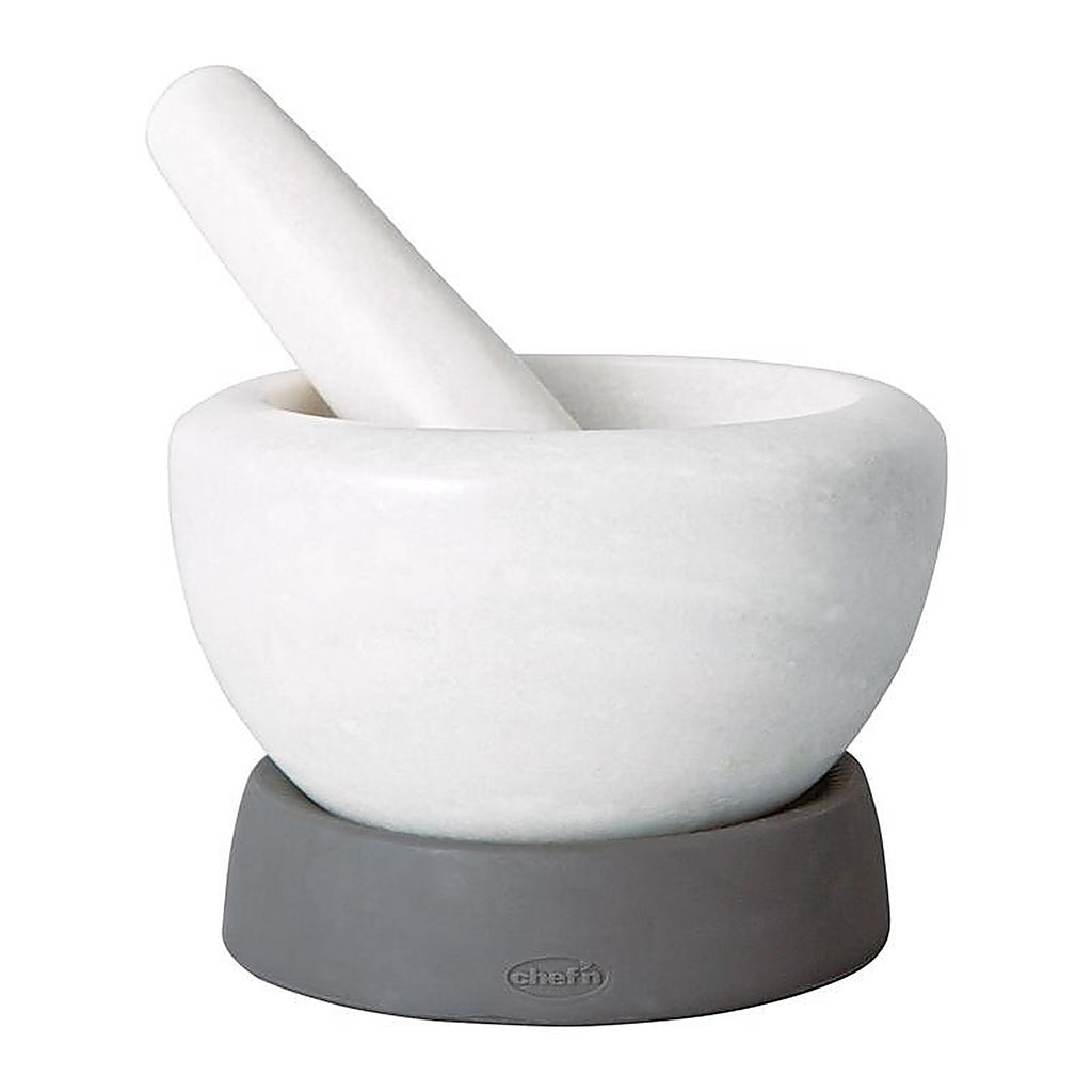 Chefn 103-988-354 White/Gray Silicone Mortar and Pestle
