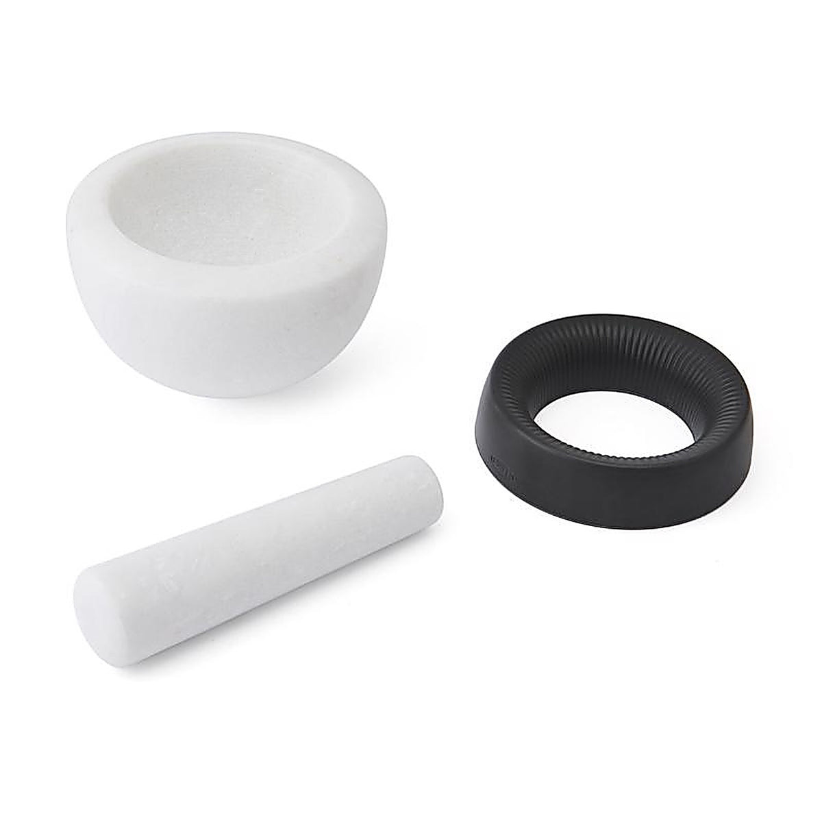 Chefn 103-988-354 White/Gray Silicone Mortar and Pestle