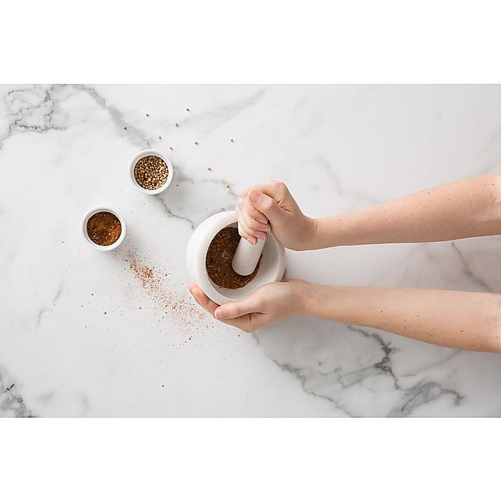 Chefn 103-988-354 White/Gray Silicone Mortar and Pestle