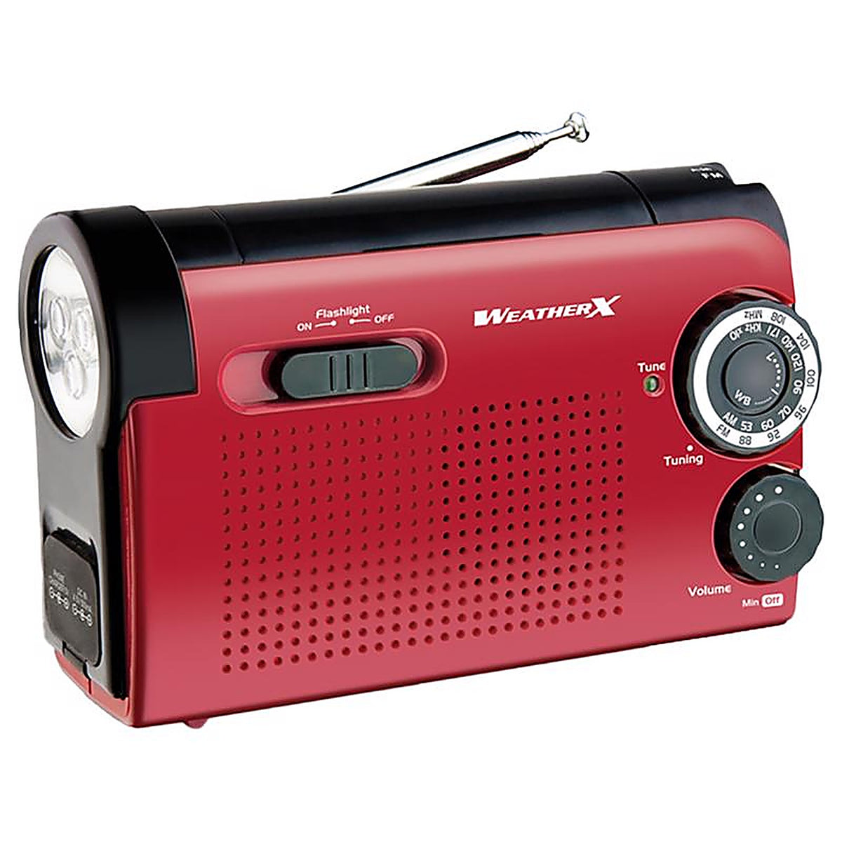Weatherx - WR182R - 3000 LM Red LED Weather Alert Radio Flashlight AA Battery