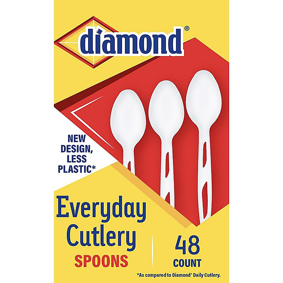 Diamond - 41426 36114 - White Plastic Heavy Duty Spoons 48 Pack