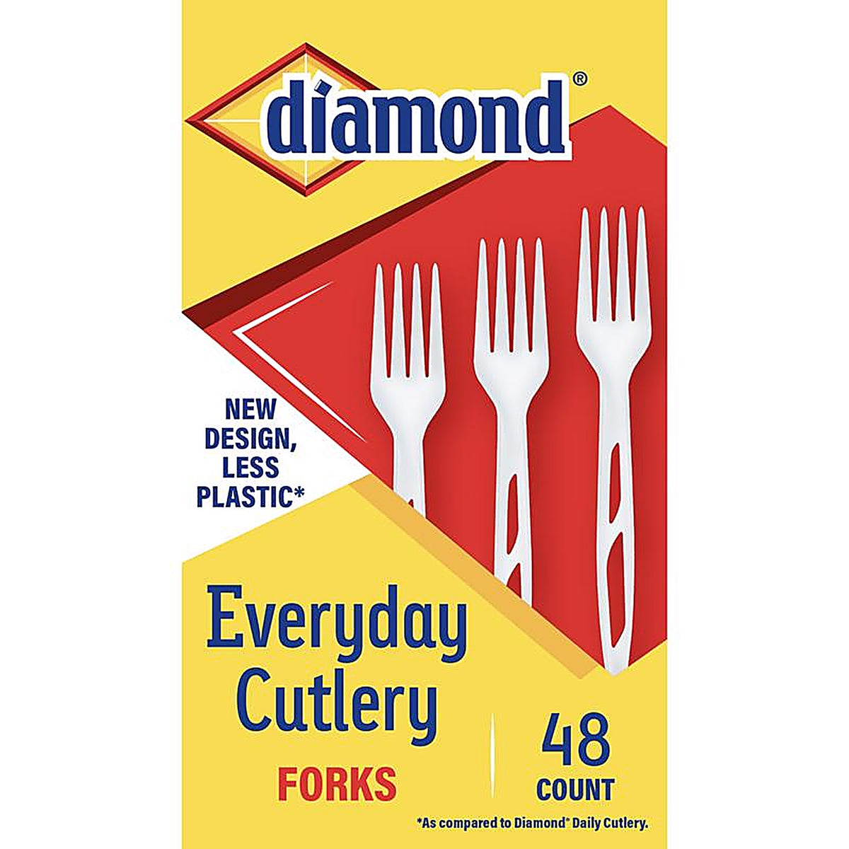 Diamond - 41426 36115 - White Plastic Heavy Duty Forks 48 Pack