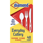Diamond - 41426 36116 - White Plastic Luncheon Size Heavy Duty Cutlery 48 Pack