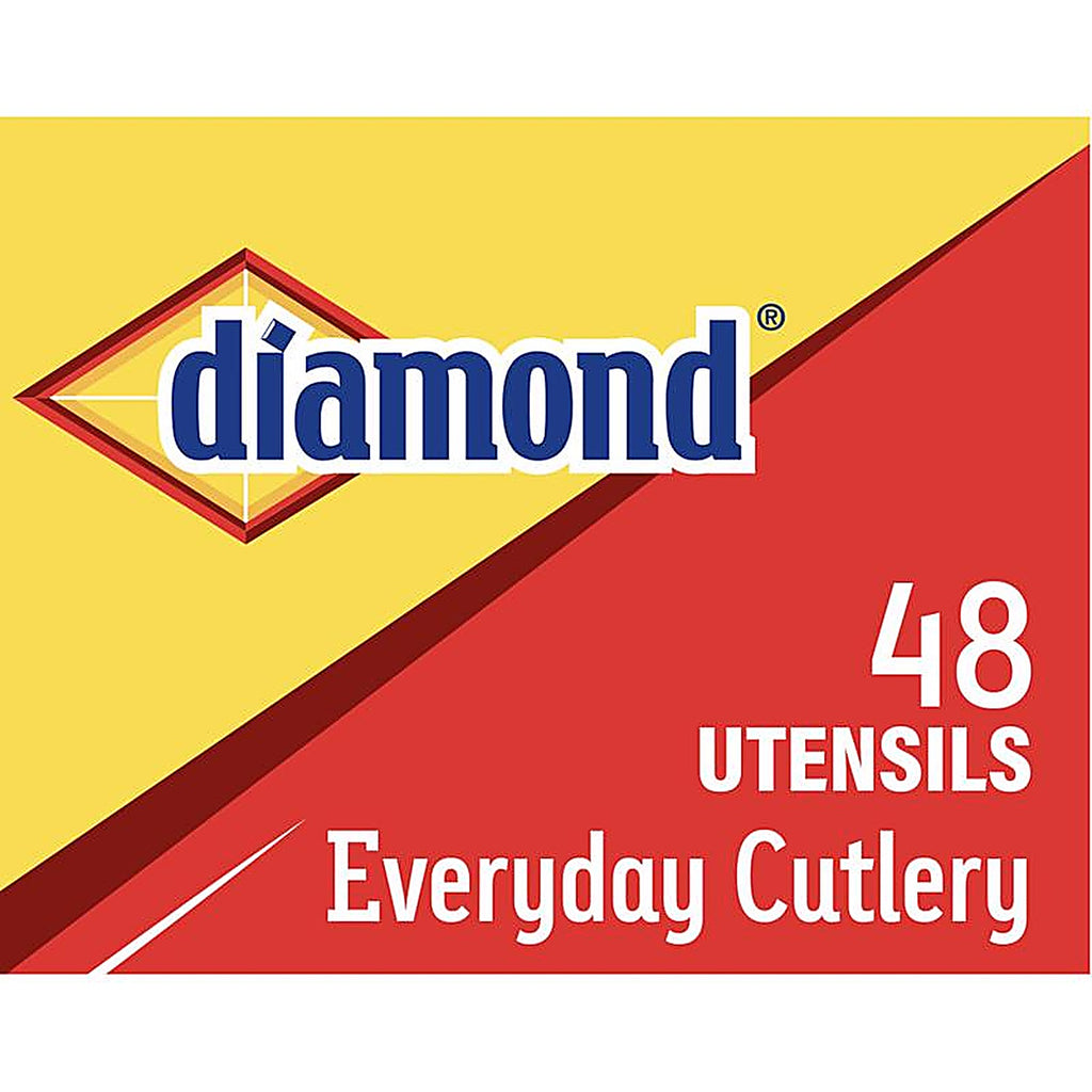 Diamond - 41426 36116 - White Plastic Luncheon Size Heavy Duty Cutlery 48 Pack