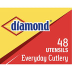 Diamond - 41426 36116 - White Plastic Luncheon Size Heavy Duty Cutlery 48 Pack