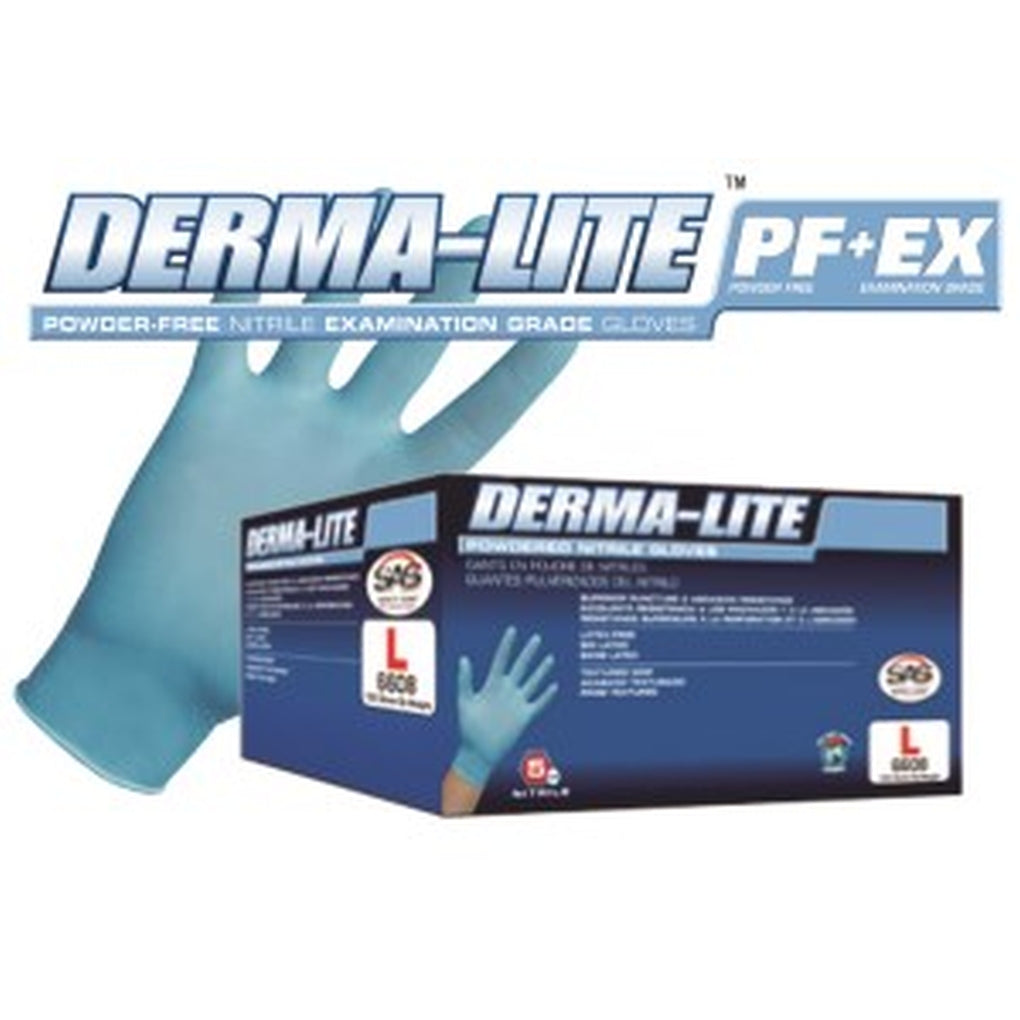 SAS Safety 6606-20 Derma-Lite Nitrile Disposable Gloves (Powder-Free) Small