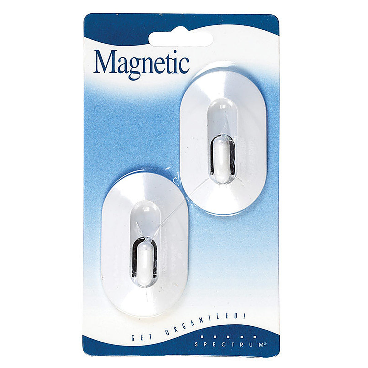 Spectrum 20100 2-1/2 in. L White Plastic Magnetic Classic Hooks 2/Pack
