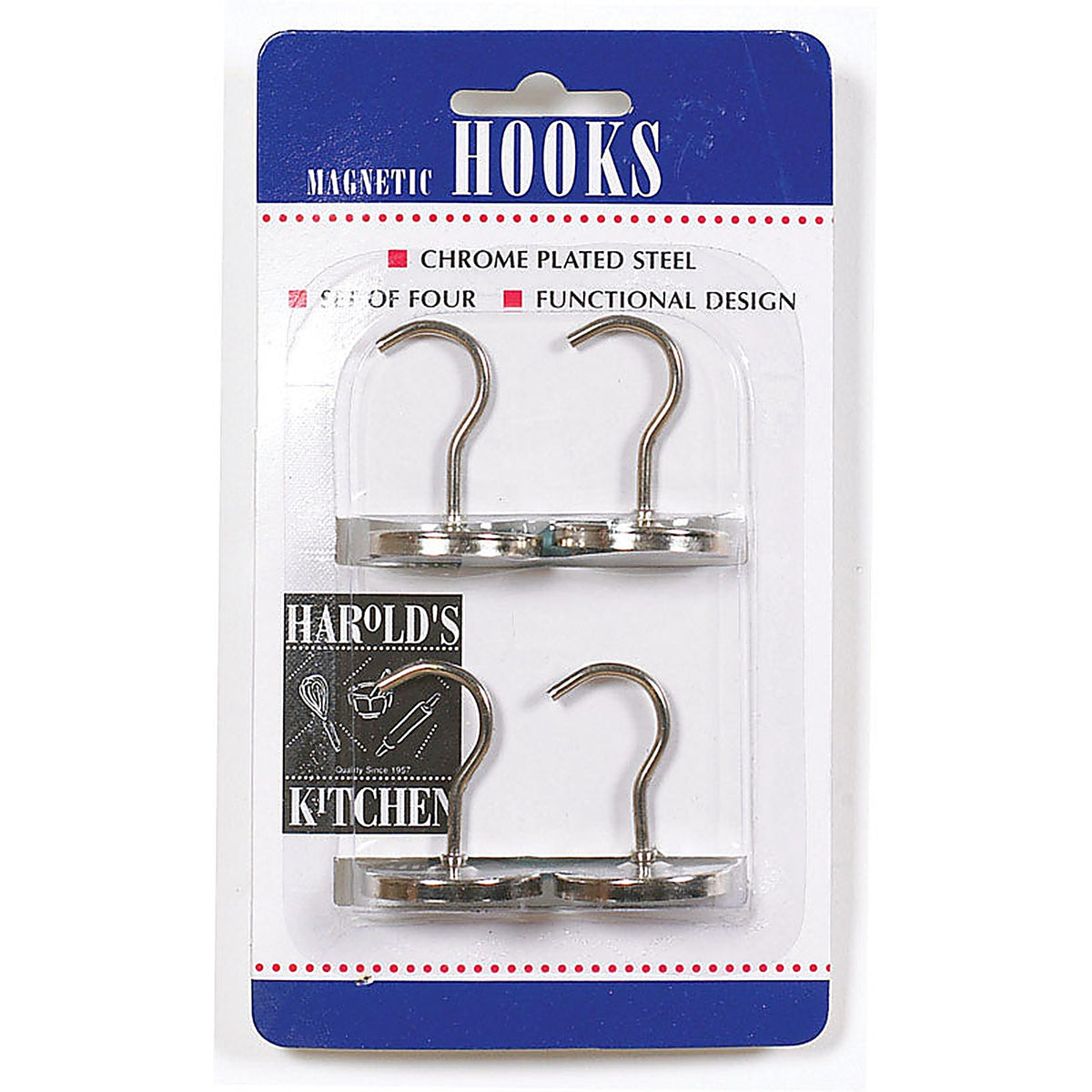 Harold Import 43103 1-1/4 in. L Silver Steel Magnetic Hooks