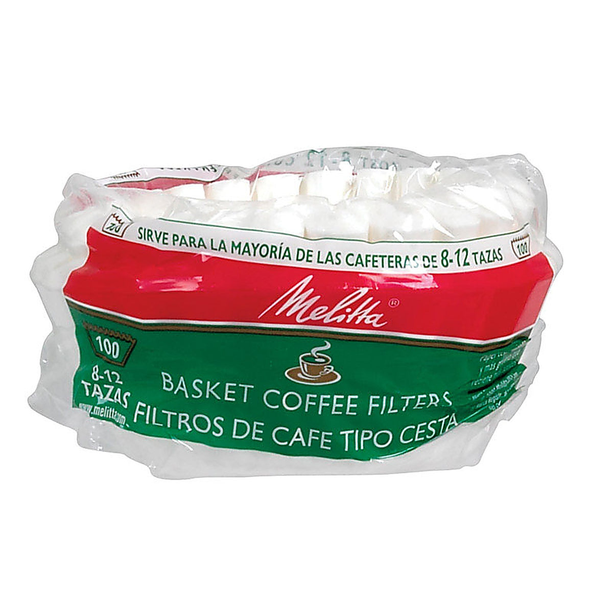 Melitta 629552 8-12 cups White Basket Coffee Filter 100 pk