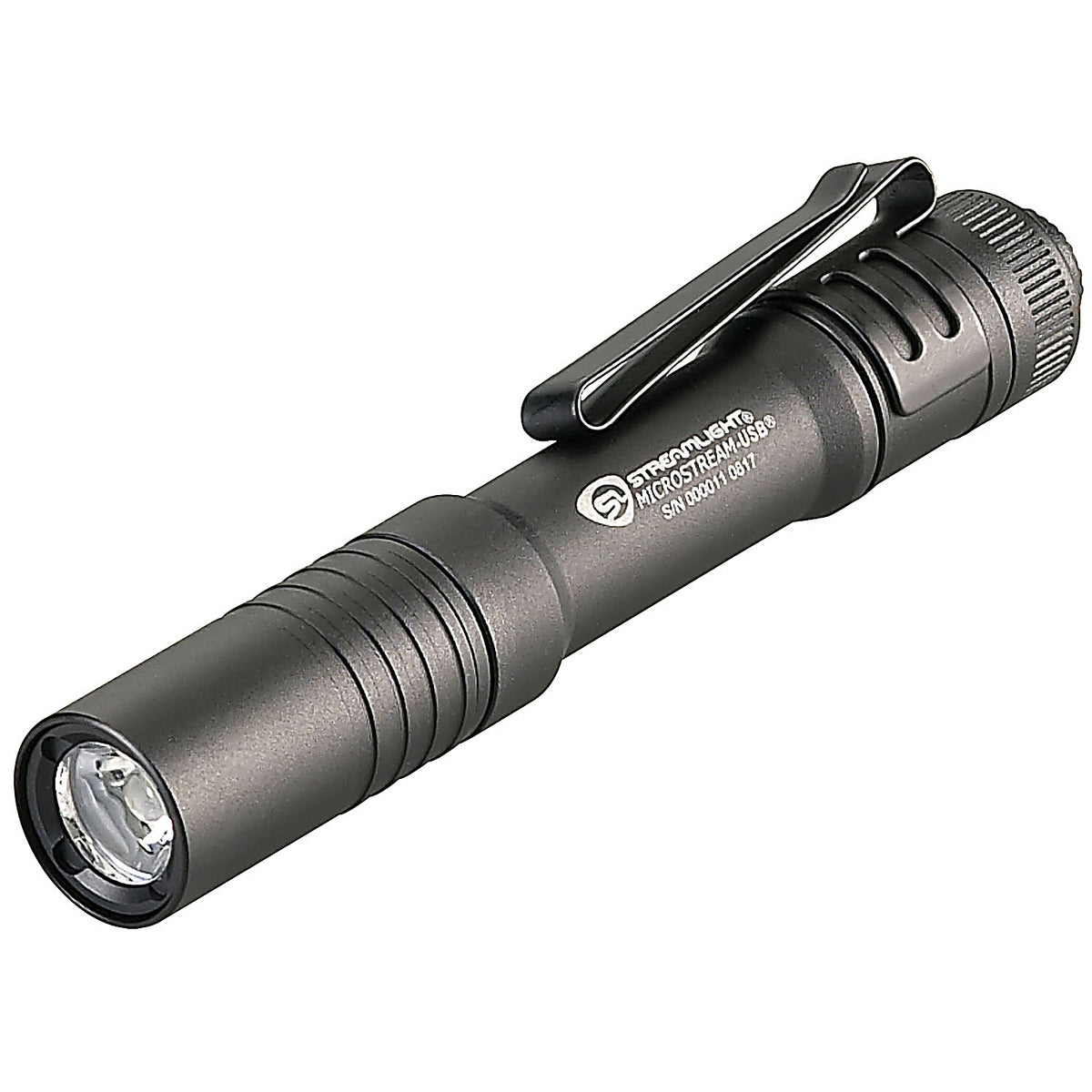 Streamlight - 66601 - Micro Stream USB with 5 Inch USB Cord and Lanyard - Clam - Black
