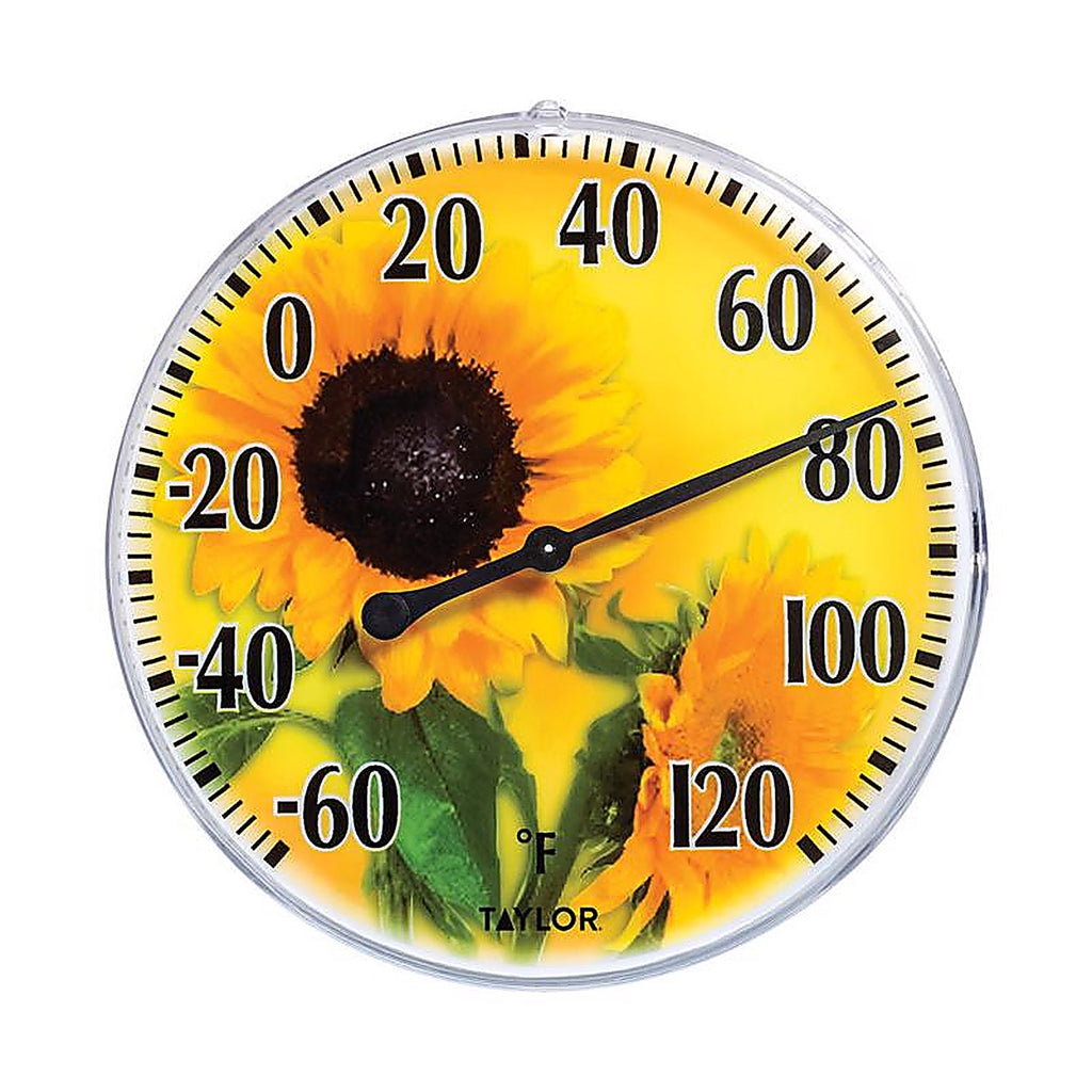 Taylor 5638 Sunflower Dial Thermometer Plastic Yellow