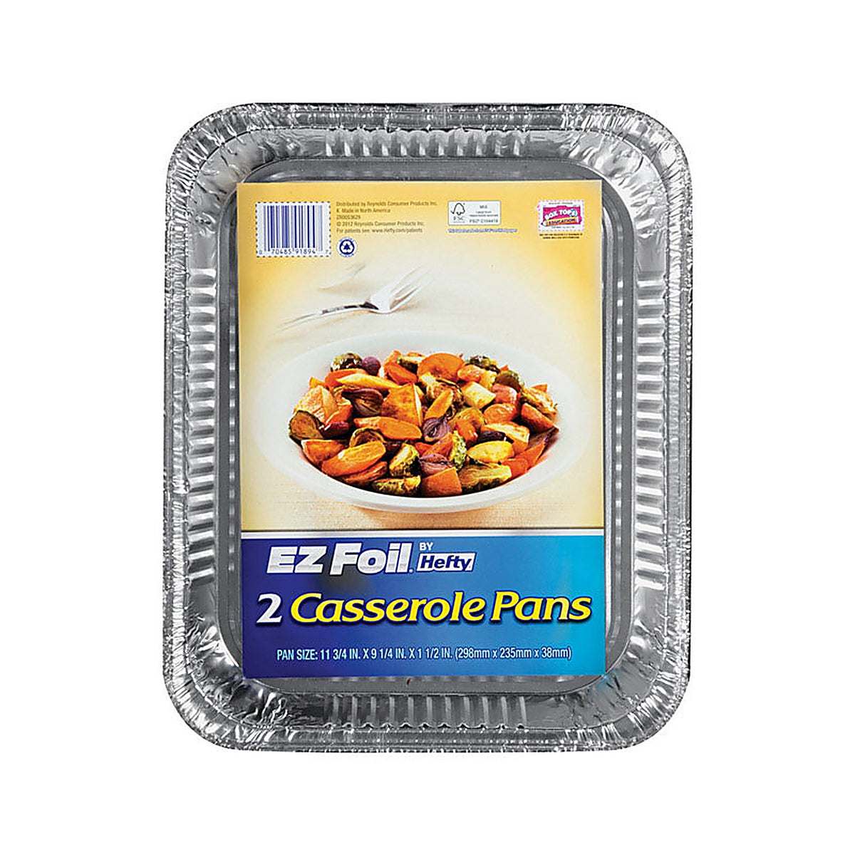 Hefty - Z91895 - Ez Foil 9-1/4 In. W X 11-3/4 In. L Casserole Pan Silver 2 Pack